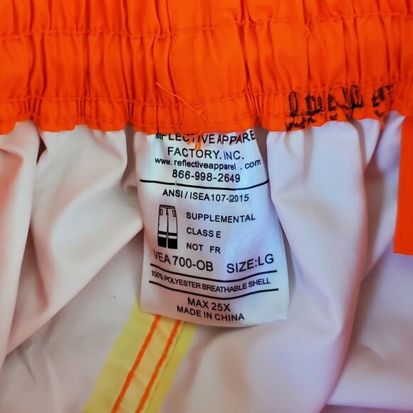 High-Visibility Reflective Work Pants Large 3M Scotchlite Orange/Black Safety - Picture 4 of 11